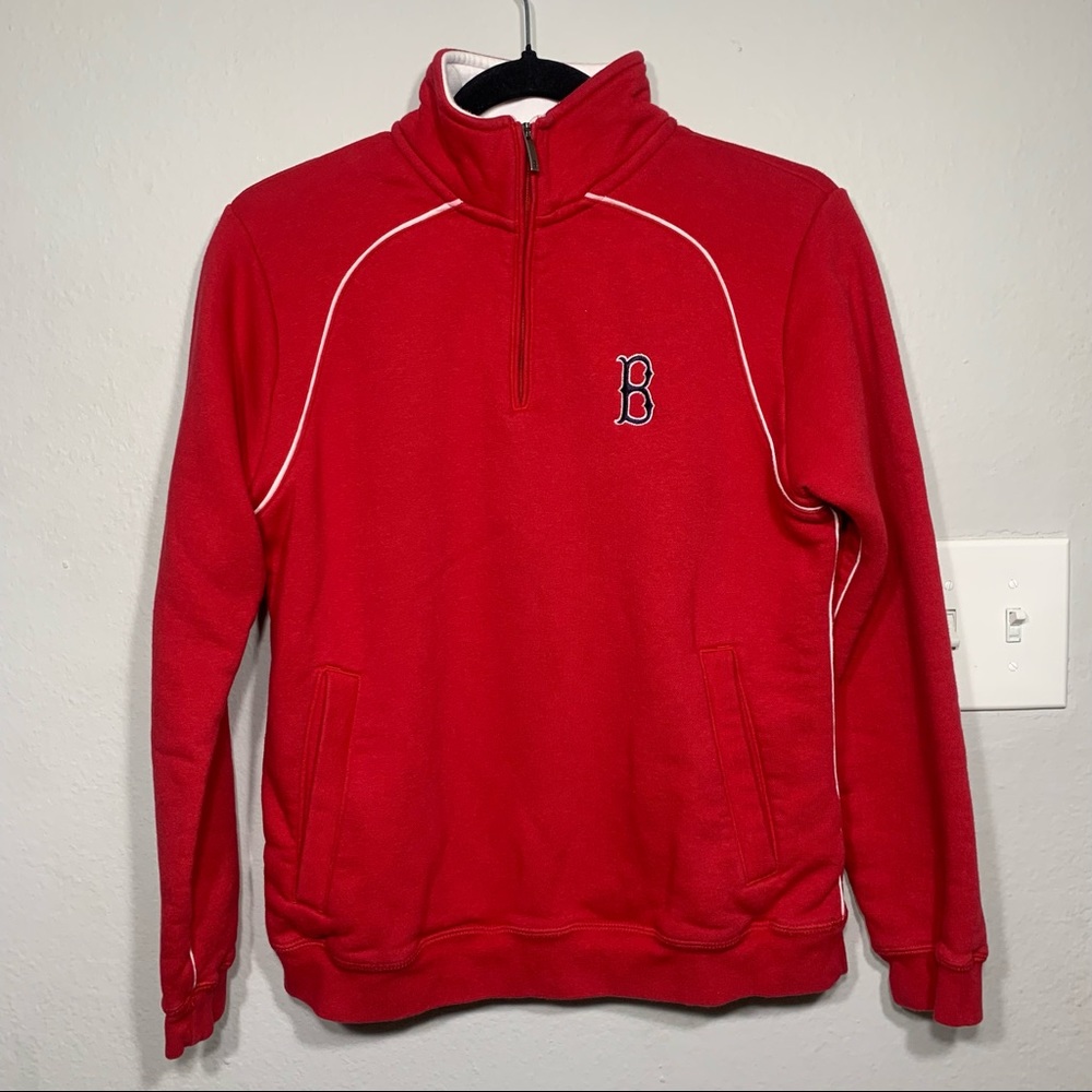 Boston Red Sox Embroidered 1/4‎ Zip Pullover Pockets Small MLB Gear For Sports
